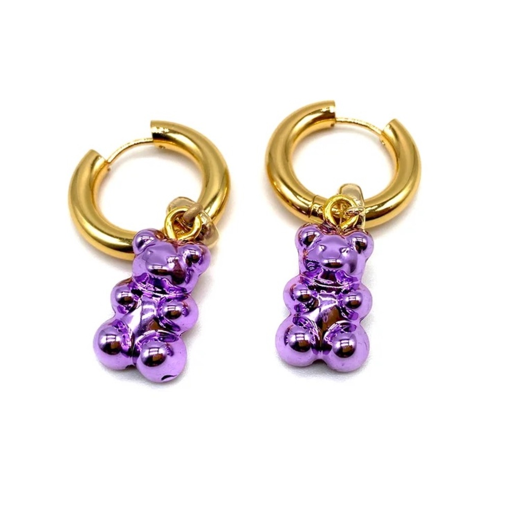 Chrome Gummy Bear Earring Purple